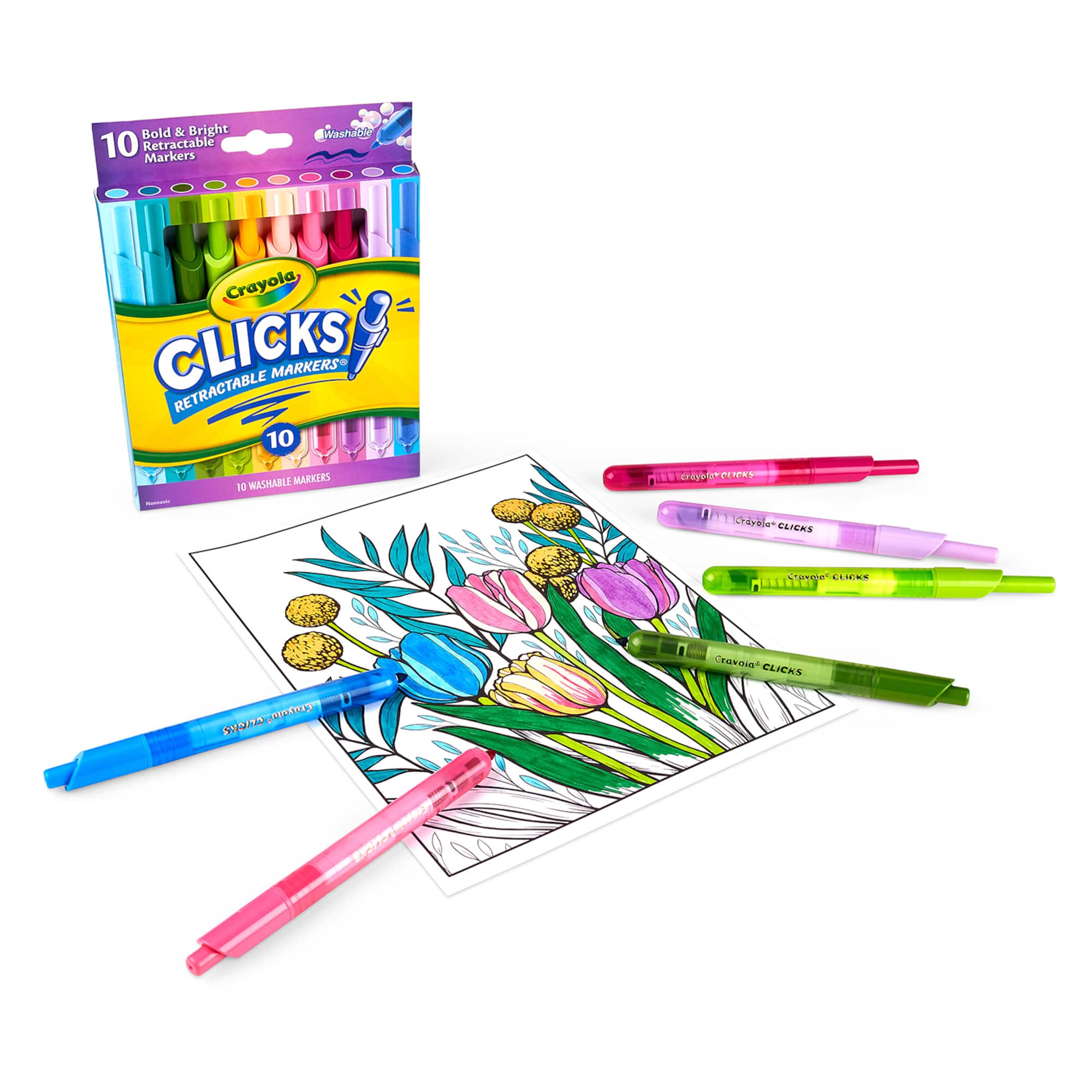Crayola® Washable CLICKS Bold/Brignt Retractable Markers